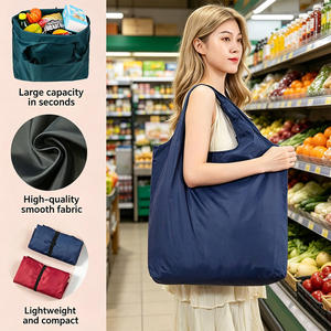 Bolsa de Compras Plegable Reutilizable de Poliéster Ripstop Personalizable y Económica, Bolsa Impermeable Plegable para Supermercado - Product Image 3