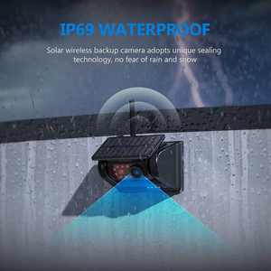 7inch năng lượng mặt trời không dây tầm nhìn ban đêm không thấm nước phía sau xem máy ảnh với DVR Ghi âm từ cơ sở chế độ chờ cho xe tải RV Caravan - Product Image 5