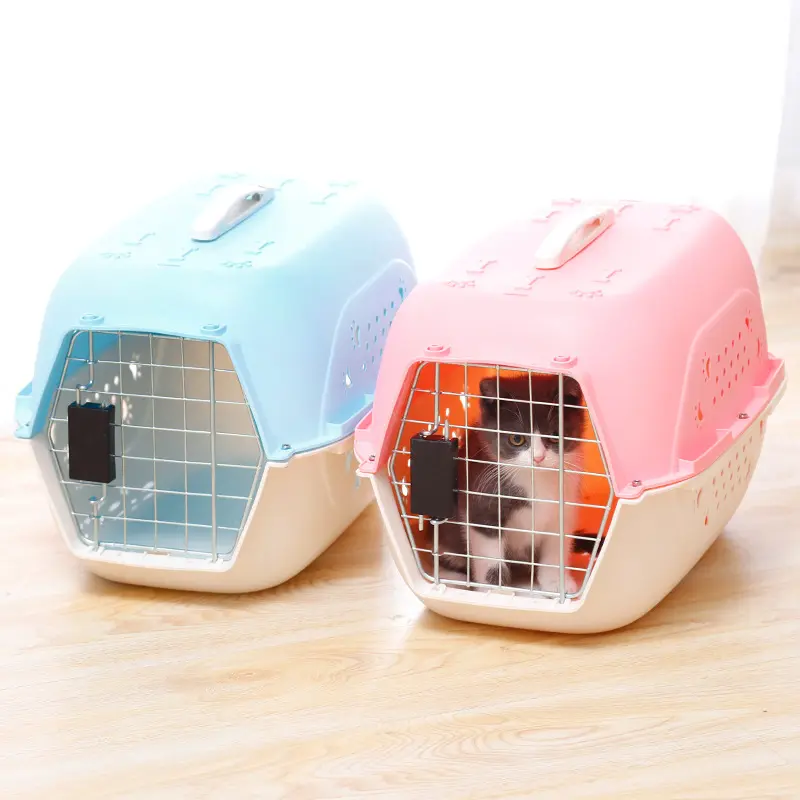 Porte-animal domestique portatif en plastique, accessoire de voyage pour voiture, cage pour chien et chat, livraison gratuite