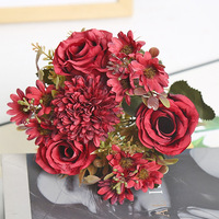 Rose décoration de la maison fausses fleurs arrangement de mariage Floral mur photographie Bouquet fleurs artificielles