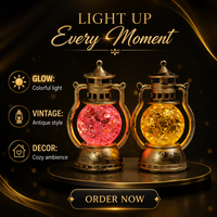 Lanterne en verre vintage avec prise LED, veilleuse pour la décoration du salon, lumière d'ambiance créative, souvenir de vacances, utilisation sur le bureau