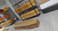Cercueil en bois d'acajou et velours rouge de style européen personnalisé, finition brillante, vente directe d'usine en gros