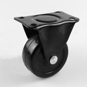 CMCL Leichte Laufrollen 3 Zoll Feststehende Massive Schwarze Gummi-Rollen - Product Image 3