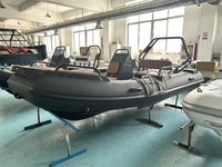 Bateau pneumatique à coque en aluminium Hypalon noir DV430 430 cm avec console