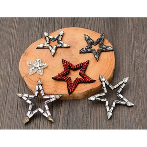 Parches de perlas con cuentas de estrellas brillantes hechos a mano, lentejuelas bordadas, apliques de chenilla, accesorios de ropa Diy - Product Image 2