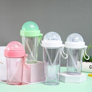 Gobelet transparent portable personnalisé de 600ml pour sports de plein air, salle de sport, fitness, voyage, bouteille <span class=keywords><strong>en</strong></span> plastique réutilisable, motivateur direct pour boire - Product Image 2