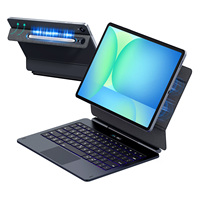 Étui Clavier Magnétique Pliable Léger en Cuir PU pour Samsung Galaxy Tab S10/S11 FE+ 13.1" avec Trackpad et Prise en Charge du Logo Personnalisé