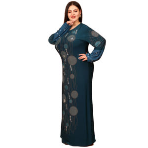 Belle <span class=keywords><strong>robe</strong></span> pour femmes, élégante et modeste, grande <span class=keywords><strong>taille</strong></span>, vêtement de fête quotidien, avec diamants, vente à bas prix - Product Image 1