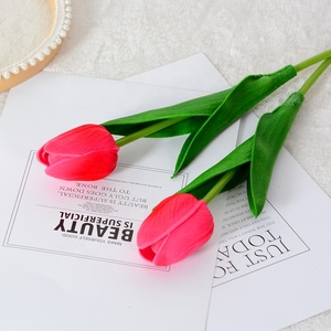 Di alta qualità serie rossa di simulazione tulipani fiori adatti per case di nozze festa decorazione festa fiori artificiali tulipano - Product Image 3