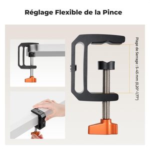 K&F CONCEPT Super Clamp Bureau con Brazo Mágico 360 °   1/4" 3/8" |   Soporte de Cámara con Doble Rótula, Soporte para Monitor MS-38 - Product Image 1