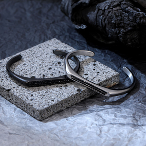 Fashion Festival Gift Stainless Steel Unisex Elegant Dainty Light Luxury Open <strong>Bracelet</strong> Jewelry Wholesale C-<strong>Type</strong> Zircon <strong>Bangle</strong> - Product Image 2