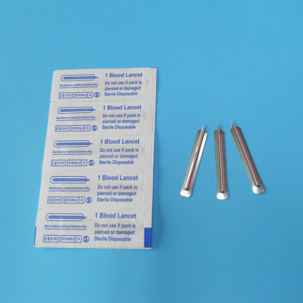 Medical Disposable Blood Lancet 23g 26g 28g Stainless Steel Blood Lancet