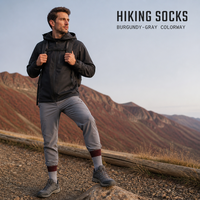 Chaussettes de randonnée personnalisées avec bord côtelé et construction ergonomique du pied