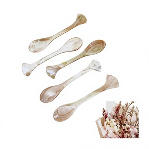 Cucharas de nácar con mango largo en forma de abanico, estilo vintage, para postre y té, con acabado pulido espejo, juego de 5, 3, 4, 2, 1 piezas - Product Image 6