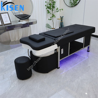 Kisen Europe Style Shampooing Lit avec Arche d'Eau Sauna Dôme Led Light Steamer Design Ergonomique pour le Confort du Client