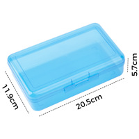 Étui à crayons multifonctionnel en plastique PP transparent avec grande capacité 20,5x11,9x5,7 cm