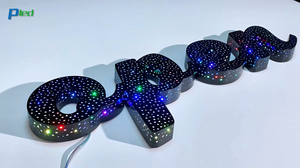 Individuelle Kanalbuchstaben LED-Hintergrundbeleuchtung RGB-Farbband Fernbedienung Ladenschild IP65 Wasserdicht Innen/Außen <span class=keywords><strong>PLED</strong></span> Marke - Product Image 5