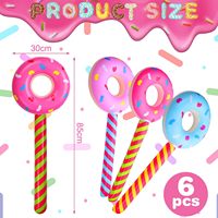 6 Ballons Géants Gonflables en Forme de Donut de 33 Pouces, Décoration de Fête d'Anniversaire Thème Bonbons, Accessoire Sucette en Forme de Donut, Nouveauté en Plastique pour Fête