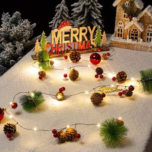 Luci Decorative a Filo di Rame con 20 LED a Batteria, Lampade Lampeggianti per Natale, Feste, Matrimoni, Compleanni, Luci a Corda con Pigne - Product Image 1