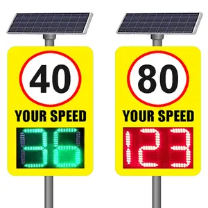 工厂道路太阳能电力警告便携式闪光速度限制 5 速度探测器标志 Led 60 速度限制交通标志