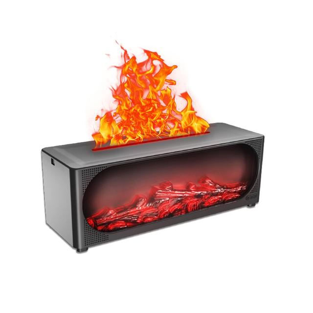 Fireplace Flame Simulation Humidifier Bluetooth Speaker with Atmosphere Colorful Light with Remote Control for Home Bedroom Gift