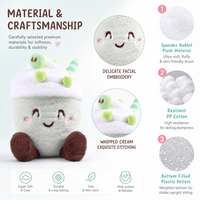 Jouets en peluche 100% polyester, poupée en forme de coupe de crème glacée brodée, jouet anti-stress pour fête d'anniversaire, tous âges