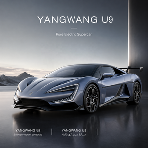 Supercar <span class=keywords><strong>électrique</strong></span> BYD Yangwang U9 2024, 4 moteurs, transmission intégrale, <span class=keywords><strong>voiture</strong></span> de sport <span class=keywords><strong>électrique</strong></span> de luxe, 960 kW, autonomie de 450 km, batterie de 80 kWh, charge <span class=keywords><strong>rapide</strong></span>, Chine - Product Image 2