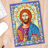 5D diamant peinture cahier bricolage Figures religieuses fleur A5 journal livre cadeau spécial en forme de diamant broderie carnet de notes