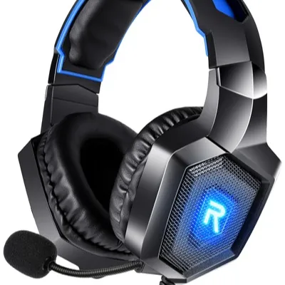 Noise Canceling Over Ear Headphones with Mic & LED Light Gaming Headset