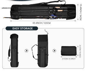 Étui multifonctionnel pour canne à pêche en polyester imperméable de grande capacité pouvant contenir 5 pôles 10L - Product Image 6