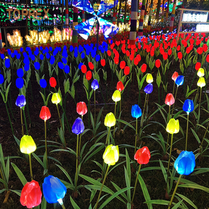 Ästhetische Tulpenblumen-Leuchte für Außenbereich <span class=keywords><strong>LED</strong></span>-Tulpe für Weihnachten Hochzeiten Events Rot Leuchtende Beleuchtung für Parkeingang Dekoration - Product Image 2