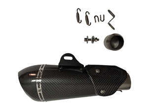 Новая выхлопная труба S1 <span class=keywords><strong>Yoshimura</strong></span> Triangle из нержавеющей стали с узором под карбон для мотоциклов Street/Dual Sport, черная - Product Image 1