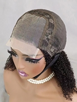 Promotion 53$ Letsfly Afro Kinky Perruques à fermeture en dentelle 4x4 12 14 16 pouces Perruques d'usine Cheveux humains naturels Vente en gros à bas prix