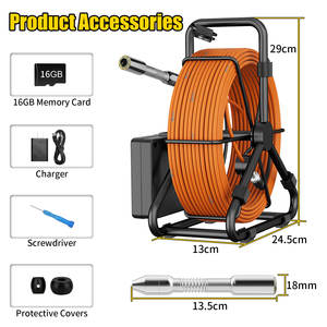 4.3 "moniteur DVR <span class=keywords><strong>10M</strong></span> 5MM câble tuyau d'égout caméra vidéo d'inspection 18mm diamètre 16GB IP68 vidange égout Pipeline <span class=keywords><strong>Endoscope</strong></span> - Product Image 6