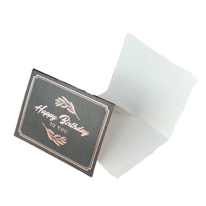 La tarjeta creativa negra de estampado en caliente directa de los fabricantes se puede plegar rectángulo mensaje simple personalizado G - Product Image 1