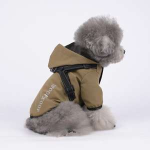Ropa de moda para mascotas arnés chaqueta de lluvia tiras reflectantes cachorro Sudadera con capucha transpirable impermeable para perros - Product Image 4