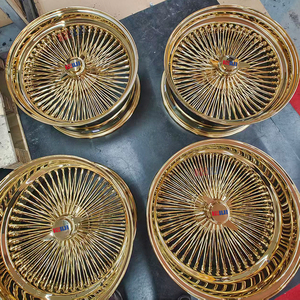 Ruedas de Alambre Doradas de 22 Pulgadas, Ruedas de Alambre Lowrider, Ruedas de Alambre con Radios - Product Image 3