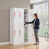 Armoire de chambre à coucher en acier à 6 portes, casier moderne pour bureau, armoire de rangement pour hôpital, école, salle de sport, avec serrure à clé, meubles faciles à assembler