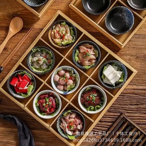 Plateau de restaurant japonais créatif à neuf compartiments pour viande grillée, vaisselle spécialisée pour restaurant de fondue, légumes - Product Image 1