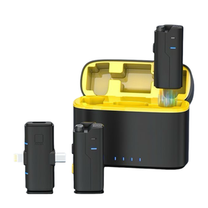 Professional Wireless <strong>Lavalier</strong> Lapel <strong>Microphone</strong> <strong>Dynamic</strong> Condenser Metal <strong>Microphone</strong> for Smartphones with Charging Case - Product Image 1