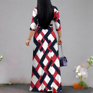 Plus Size Clothing for Women Boho Floral Long Maxi Dress 3/4 Sleeve Boho Beach Empire Waist Big Swing Hip Circle Elegant Dresses - Product Image 3