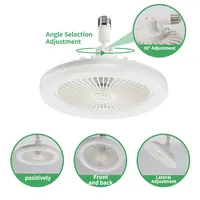 Kipas Angin Plafon E27 dengan Lampu LED Rotasi Pendingin Kipas Angin Plafon Rumah untuk Dekorasi Ruangan Kipas Angin Plafon dengan Remote Control