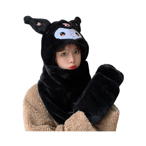 Grosir sarung tangan syal anak perempuan hangat musim dingin luar ruangan lembut 3-in-1 Pochaco Melody KT Fashion Set terinspirasi oleh Kuromi - Product Image 1
