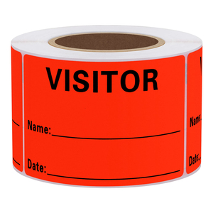 Huỳnh quang khách truy cập nhãn dán khách truy cập dán tùy chỉnh thiết kế nhãn trong màu xanh lá cây màu đỏ vàng huỳnh quang, etc. Colors - Product Image 2