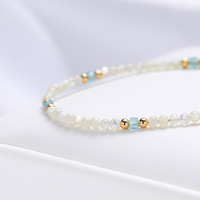 Bracelet en perles rondes de coquillages naturels carrés, design original et raffiné, améthyste, haute qualité, vente en gros