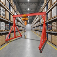 Mini-grue portative à hauteur réglable, 1 tonne, chariot élévateur mobile à cadre en acier, roues pivotantes universelles, utilisation en atelier