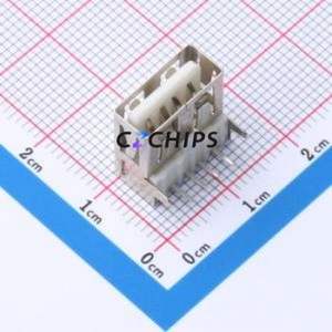 AF 90° ZJWG ZB USB Connector Bent Lead Through Hole Connector Type-A USB 2.0 Female Right Angle Insert - Product Image 1