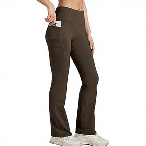 Pantalon de yoga évasé taille haute croisée pour femme, décontracté, rehausseur de hanches, pour la danse, le sport et le fitness, anti-transpiration, respirant, avec taille élastique - Product Image 2