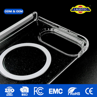 Fabricant de coques de téléphone haut de gamme pour le marché européen, coque magnétique pliable transparente anti-jaunissement avec paillettes pour iPhone Duo, ODM OEM