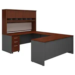 C U Shaped Office Desk Manager CEO Boss Executive Office Table with Hutch and Storage